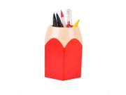 Foxnovo Creative Pen Holder Stationery Tidy Desk Storage Organizer Makeup Brush Vase Pencil Pot Red