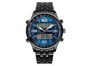 Foxnovo 1032 Multifunction Waterproof Men s Boys Dual Time Display LED Digital Quartz Sports Watch with Stopwatch Date Alarm EL Backlight Blue