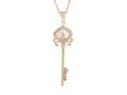 Foxnovo Key Shaped 18K Gold Plated Pendant Necklace with Austrian Zircon Golden