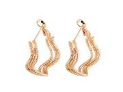 Foxnovo Pair of Fashion Curving Style Women Girls 18K Gold Plated Ear Pendants Earrings Golden