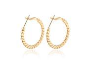 Foxnovo Pair of Fashion Screw Style Women Girls 18K Gold Plated Ear Pendants Earrings Golden