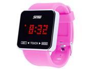 Foxnovo 0950 Waterproof Touch Screen Boys Girls Sport Casual LED Digital Wrist Watch with Calender Backlight Pink