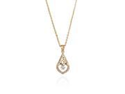 Foxnovo Fashion Teardrop Heart Shaped 18K Gold Plated Pendant Necklace with Zircon Golden