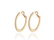 Foxnovo Pair of Fashion Screw Style Women Girls 18K Platinum Plated Ear Pendants Earrings Rosy Golden