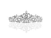 Foxnovo Delicate Wedding Bridal Prom Shining Crystal Rhinestones Crown Tiara Headband Silver
