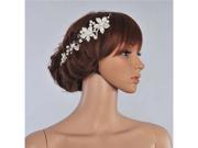 Foxnovo Delicate Shining Crystal Rhinestones Faux Pearl Decor Flower Style Women s Bridal Hair Band Headband Tiara White