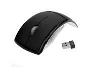 Foxnovo Ultra thin 2.4GHz Wireless Folding Foldable Arc Optical Mouse with USB Receiver for PC Laptop MacBook Black