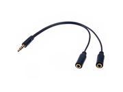 Foxnovo 3.5mm Male to 2 3.5mm Female Audio Cable Cord Headphone Earphone Extension Cable Black