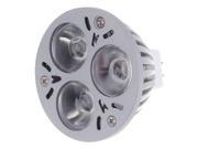 Foxnovo Aluminum Material MR16 3W 12V 3 LED 6500K Light Bulb White