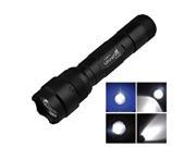 Foxnovo WF 502B 410nm UV Checking LED Flashlight by 1*18650 2*CR123A 2*16340 Battery Black