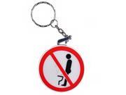 Foxnovo No Pissing on Closestool Sign Cigarette Lighter Butane Lighter with Keychain White