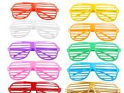 Foxnovo 12 Pairs of Fashion Plastic Shutter Shades Glasses Sunglasses Eyewear Halloween Club Party Cosplay Props Random Color