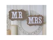Foxnovo Pair of Mr and Mrs Photo Props Mr and Mrs Chair Signs Wedding Decorations Bride and Groom Signs Photo Booth Signs Unique Wedding Decor Brown