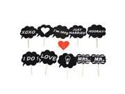 Foxnovo A Set of 11pcs DIY Funny Speech Bubble Chalkboard Wedding Party Photographing Photo Booth Props on Sticks