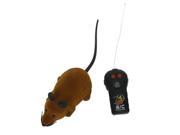 Foxnovo Scary Electronic Mini Two Channel Radio Control RC Simulation Plush Mouse Mice Prank Toy with Remote Controller Brown