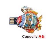Foxnovo Rhinestones Decor Gorgeous Fish Shaped 8GB USB 2.0 Flash Drive U disk USB Flash Memory