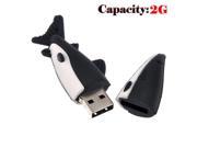 Foxnovo Novelty Cartoon Mini Shark Shaped 2GB USB 2.0 Flash Drive Stick U disk USB Flash Memory Black