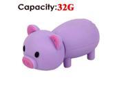 Foxnovo Cute Mini Cartoon Pig Shaped 32GB USB 2.0 Flash Drive Stick U disk USB Flash Memory Purple