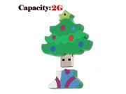 Foxnovo Funny Mini Christmas Tree Shaped 2GB USB 2.0 Flash Drive Stick U disk USB Flash Memory Green