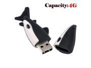 Foxnovo Novelty Cartoon Mini Shark Shaped 4GB USB 2.0 Flash Drive Stick U disk USB Flash Memory Black