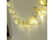 Foxnovo 1.2M 10 LEDs 2 Mode Battery Powered Rattan Entanglement Heart Shaped LED String Lights Decorative Lights for Christmas Wedding Party Warm White Light