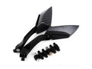 Foxnovo A Pair of Universal Adjustable Motorcycle Scooter Snake Skin Pattern Aluminum Side Rear View Mirrors Black
