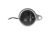 Foxnovo Motorcycle LED Display Tachometer Speedometer Oil Gauge Speed Meter Silver