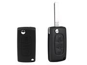 Foxnovo Portable 3 Buttons Remote Flip Folding Key Shell Case Cover for Peugeot 407 407 SW Black