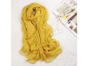 Foxnovo 180*150cm Women s Girls Air Conditioning Sun Block Sunscreen Oversized Long Soft Silk Scarf Shawl Stole Wrap Yellow