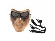 Foxnovo Cool Unisex Adult Corpse Skull Head Full Face Mask Cosplay Mask with Elastic Band for Halloween Party Khaki