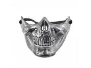 Foxnovo Unisex Adult Skull Style Half Face Mask Cosplay Mask Masquerade Mask Silver