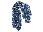 Foxnovo 180*100cm Fashion Cute Animal Elephant Print Women s Girls Big Long Scarf Scarves Shawl Wrap Navy Blue