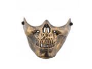 Foxnovo Unisex Adult Skull Style Half Face Mask Cosplay Mask Masquerade Mask Bronze