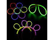 Foxnovo 4pcs Funny Multi color Fluorescent Glasses Eyeglasses 4pcs Glow Headbands with 100pcs Connectors for Party Festival