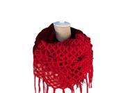 Foxnovo Fashion Women Winter Warm Knit Long Scarf Tassels Shawl Red