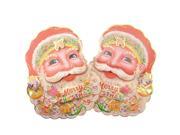 Foxnovo Double sided Smile Santa Claus Pattern Christmas Paper Sticker Wall Poster Christmas Decoration 2 pcs set