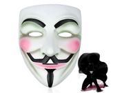 Foxnovo Cool Delicate V for Vendetta Guy Fawkes Style Dress Party Halloween Masquerade Face Mask White