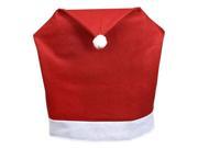 Foxnovo 2pcs Cute Christmas Santa Claus Hat Cap Chair Back Covers Dinner Table Party Decorations Red
