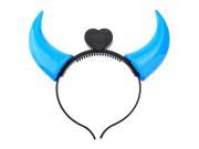 Foxnovo Ox Horn Devil Headband Headwear with LED Flashing Light for Halloween Blue Pink