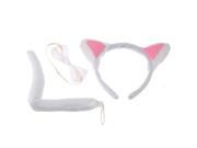 Foxnovo 3 in 1 Cute Little Cat Style Cosplay Headdress Headwear Decoration Props Set for Halloween Parties White