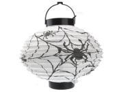Foxnovo 2 AAA Powered Light Up Pumpkin Shaped Paper Lantern for Halloween White