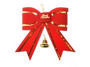 Foxnovo Beautiful Bowknot Shaped Xmas Christmas Pendant Christmas Decoration Ornament Red