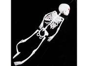 Foxnovo Flexible Plastic Human Skeleton Skull with King String for Halloween White