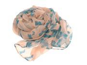 Foxnovo 180*100cm Fashion All match Women s Girls Butterfly Printed Long Soft Voile Scarf Muffler Shawl Wrap Pink