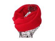 Foxnovo Fashion Women s Girls Winter Warm Wool Knitted Double Circle Neck Scarf Shawl Wrap Neck Warmer Red