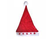 Foxnovo Christmas Decoration Shiny Stars Christmas Hat with Battery Slot Red