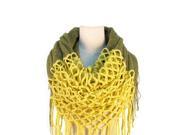 Foxnovo Fashion Women Winter Warm Knit Long Scarf Tassels Shawl Yellow