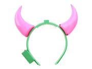 Foxnovo Ox Horn Devil Headband Headwear with LED Flashing Light for Halloween Green Pink