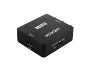 Foxnovo Mini HD Video Converter Box HDMI to AV CVBS L R Video Adapter 1080P HDMI Converter Support PAL NTSC Output Black
