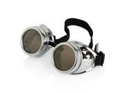 Foxnovo Vintage Steampunk Cyber Punk Gothic Welding Goggles Glasses Silver